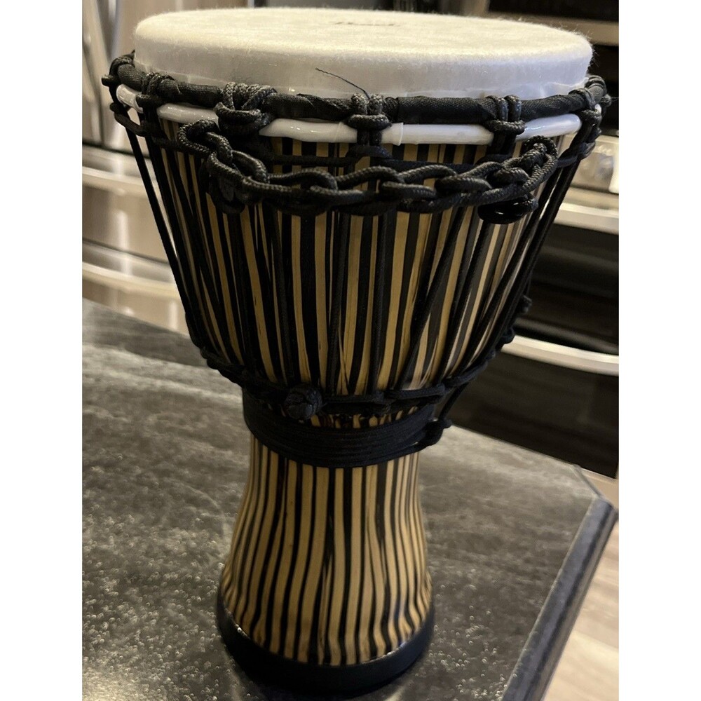 NEW- Pearl Drum Synthetic Rope Tuned Djembe 7 in #698 Zebra Grass w/ skin head